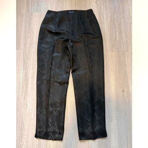 Ann Taylor Black Floral Straight Leg Pants